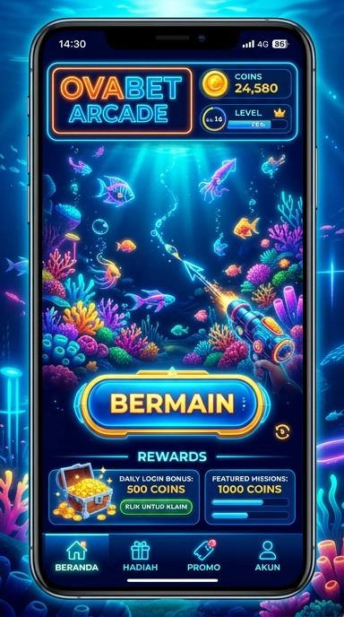 Layar utama ovabet — antarmuka bersih setelah instalasi
